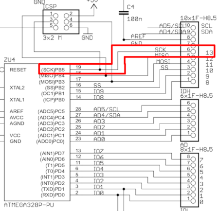 pin13 to pb5 from schematic